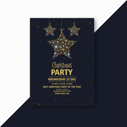 Christmas party invitation flyer template  vector