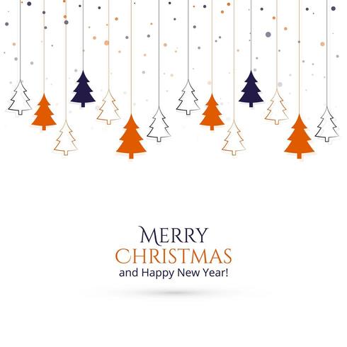 Hanging Christmas tree card background vector