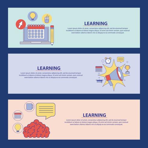 learning education banners vector