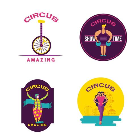 Set of Circus Scenes  vector