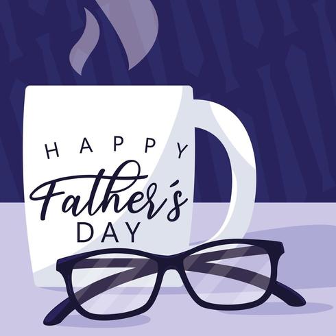 Download happy father day card with mug and eyeglasses - Download ...