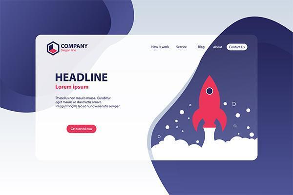 Boost Business Website Landing Page Vector Template Design Concept	