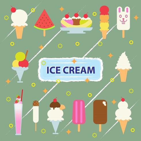 Ilustración de vector de colección de helado