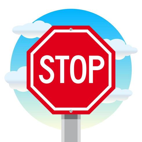 Stop Street Sign with Cloudy Sky Background vector