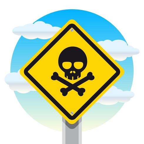 Deadly Danger Street Sign with Cloudy Sky Background vector