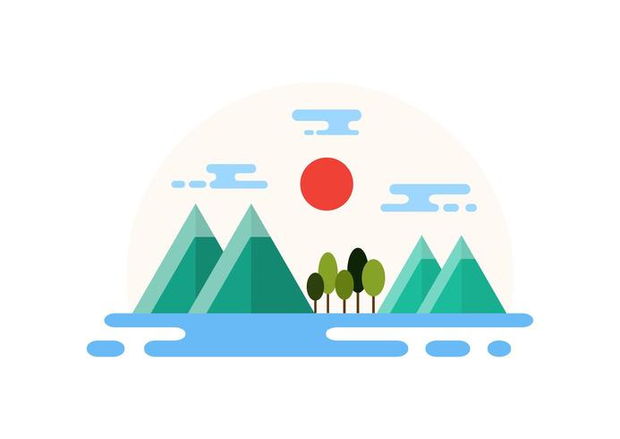 Ilustración de diseño plano de paisaje de campo vector