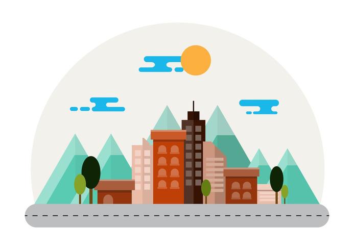 City Landscape with Mountains vector