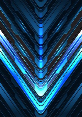 Abstract blue light grey arrow direction on dark design  vector