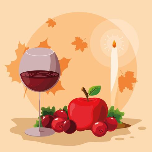 Thanksgiving food set  vector