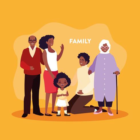 cute family in poster vector