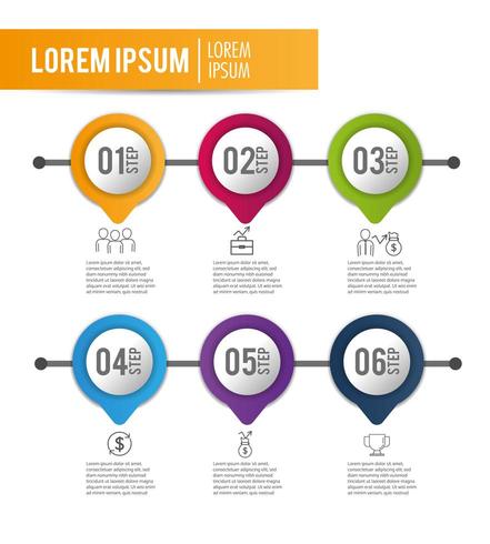 plan de proceso de datos comerciales de infografía vector