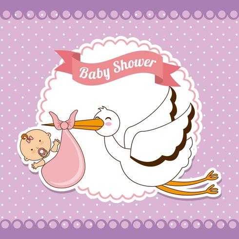 Baby shower diseño de saludo vector