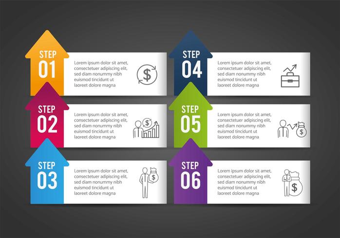 progreso de la estrategia de infografía y éxito empresarial vector