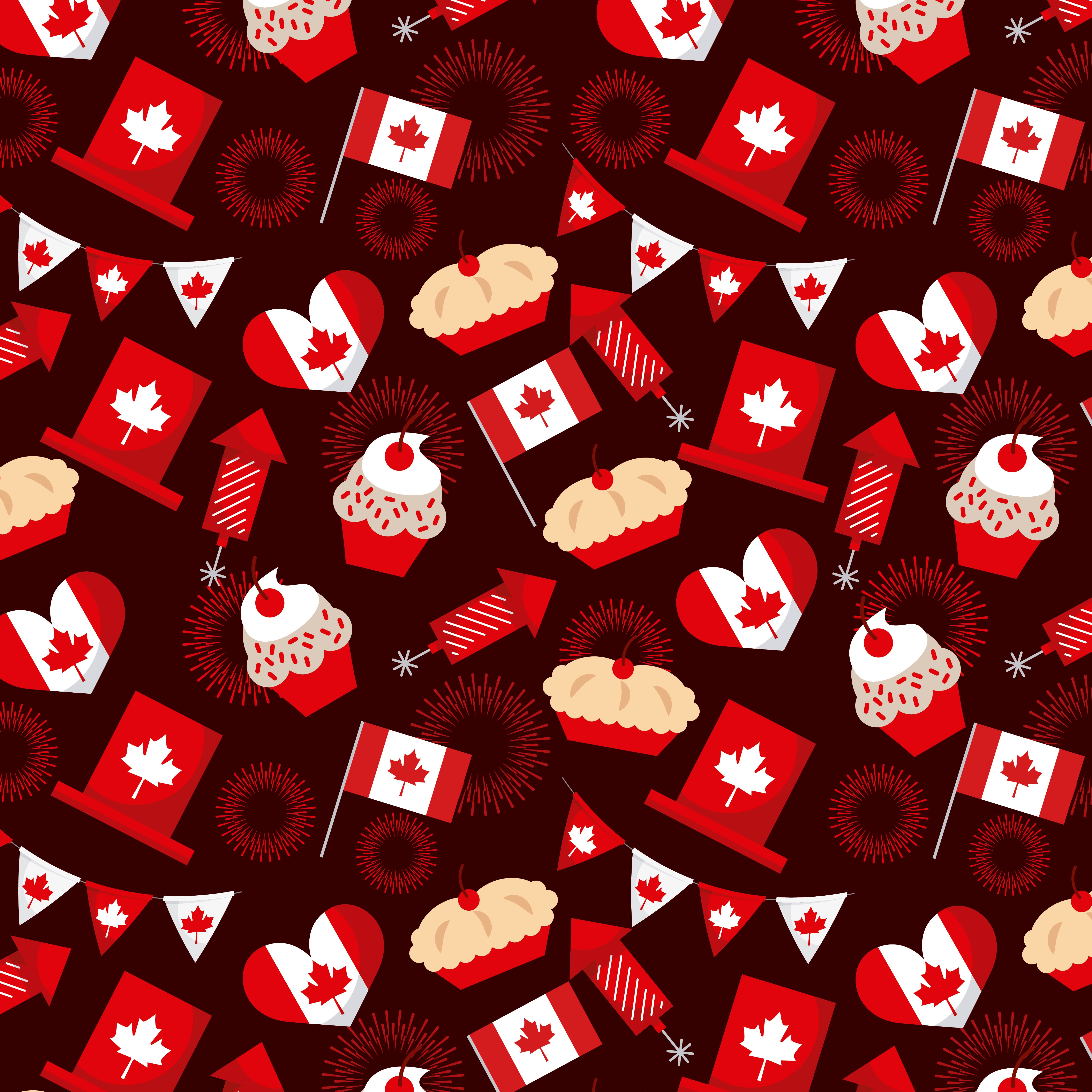 Canada day elements seamless pattern 687811 Vector Art at Vecteezy