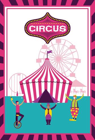 Cartel de feria de diversión de circo vector