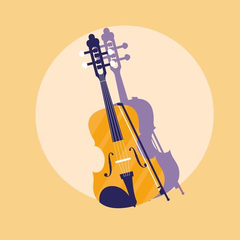 violín icono de instrumento clásico vector