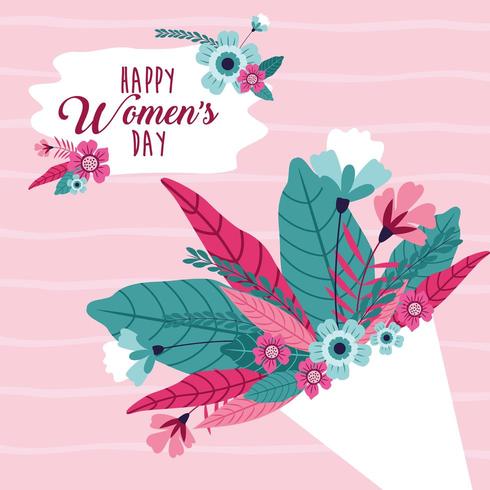 Happy women's  day greeting  vector