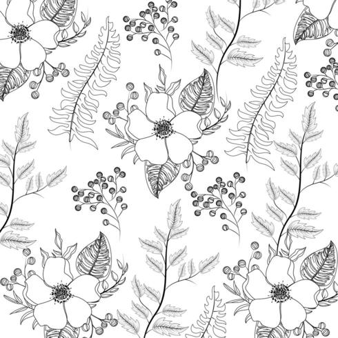 exotic flowers with branches leaves background vector