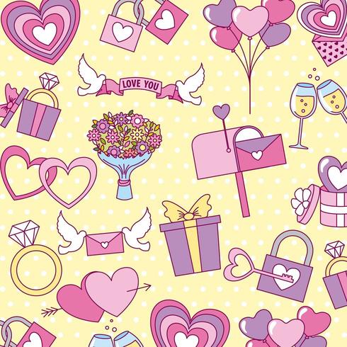 valentine day pattern vector