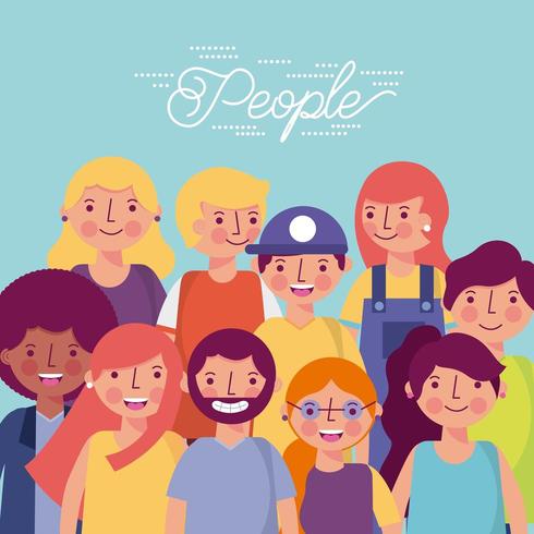 people woman man character vector