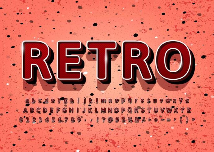3d Retro Vintage Alphabet vector