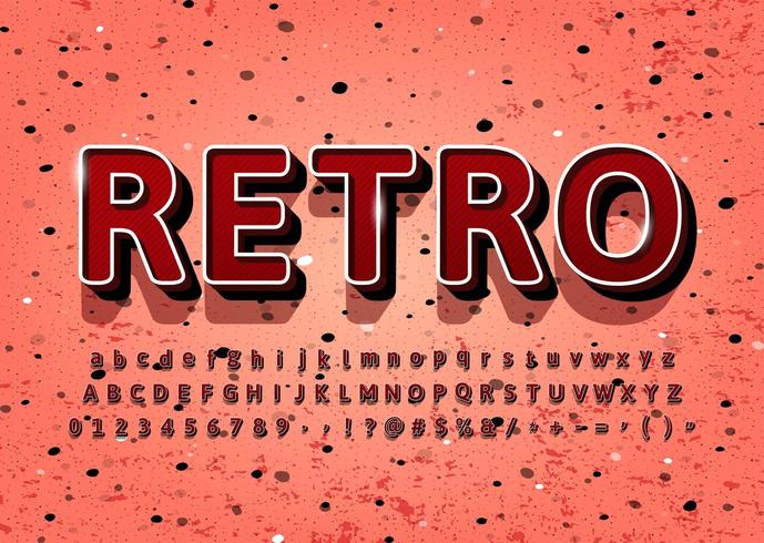 3d Retro Vintage Alphabet vector