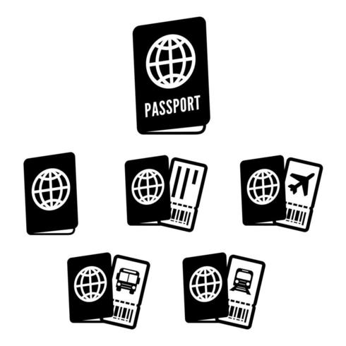 Conjunto de iconos de pasaporte vector