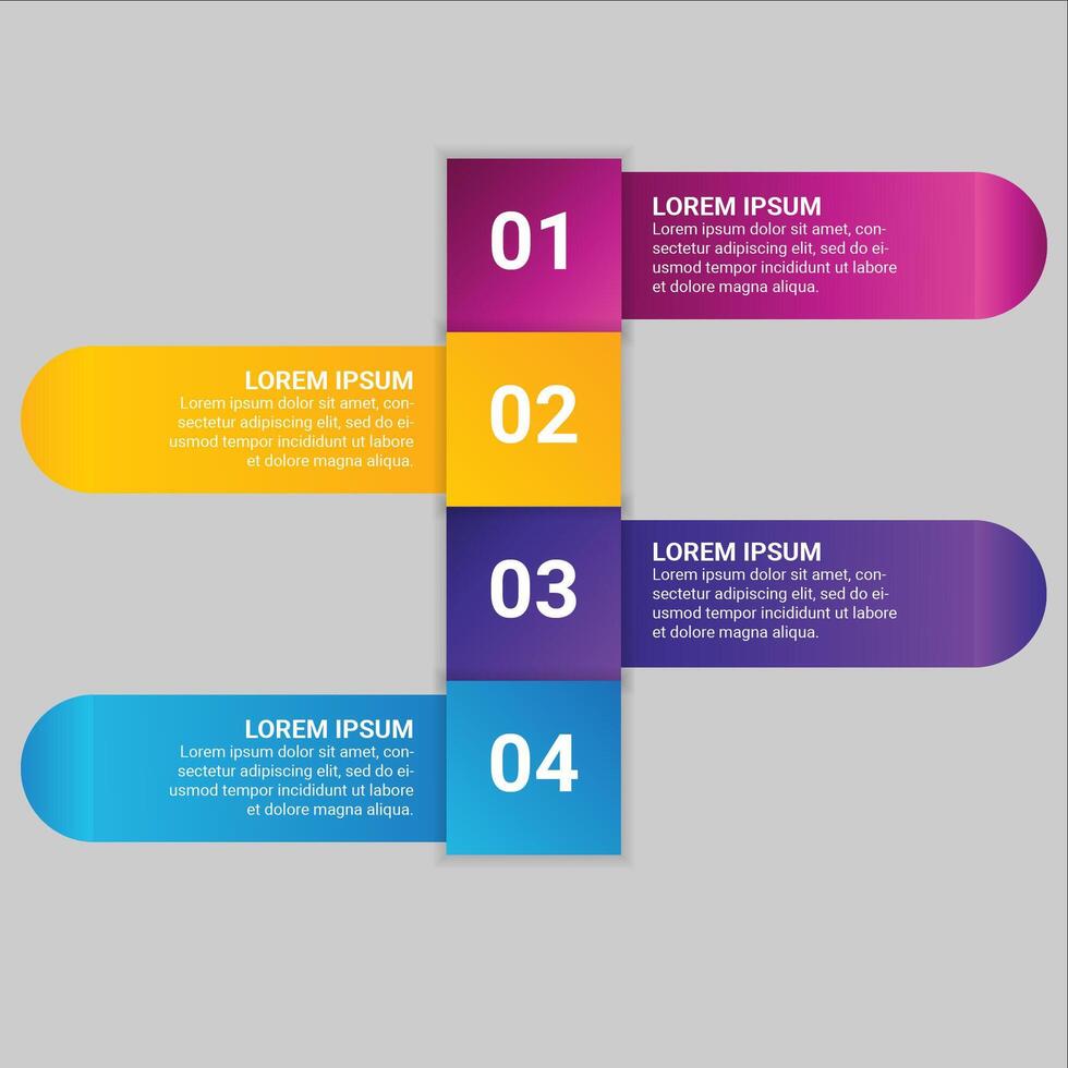 gradient infographic element for business steps or options with clean modern layout and colorful visual design vector