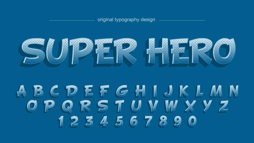 Blue Cartoon Comics Typography Design vector