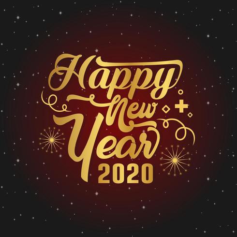 Happy New Year Greeting Red Script 688101 Vector Art at Vecteezy