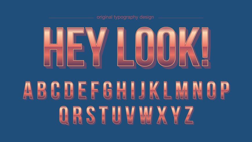 Orange Chrome Vintage Artistic Font vector