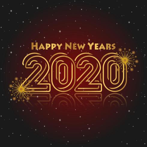 Happy New Year Red and Gold Background  vector