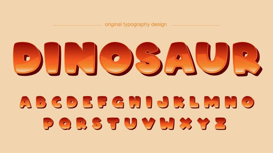 Orange Gradient Cartoon Comic Font Design vector