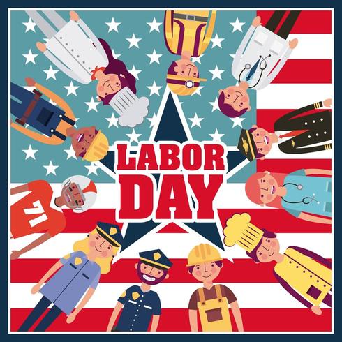 labor day card vector