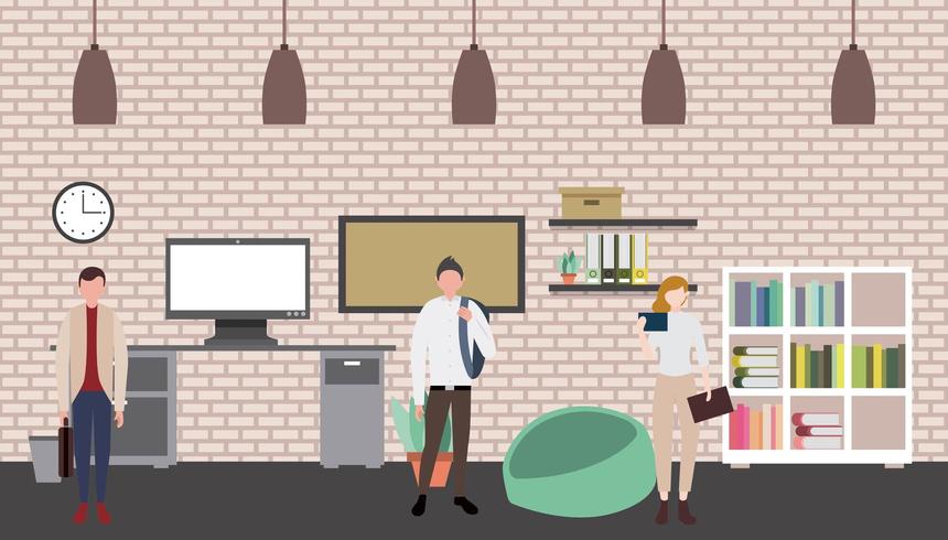 business people workspace vector