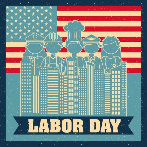 labor day card vector