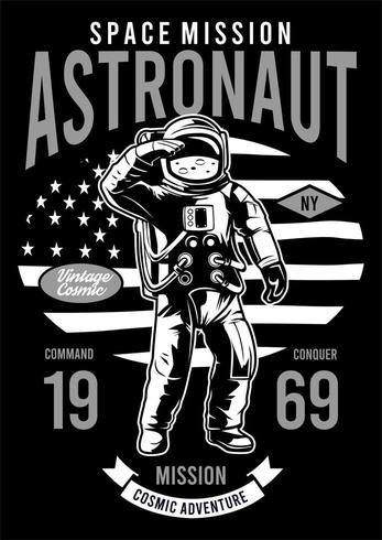 Misión espacial astronauta vector