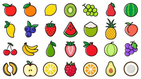 Conjunto de iconos de frutas vector