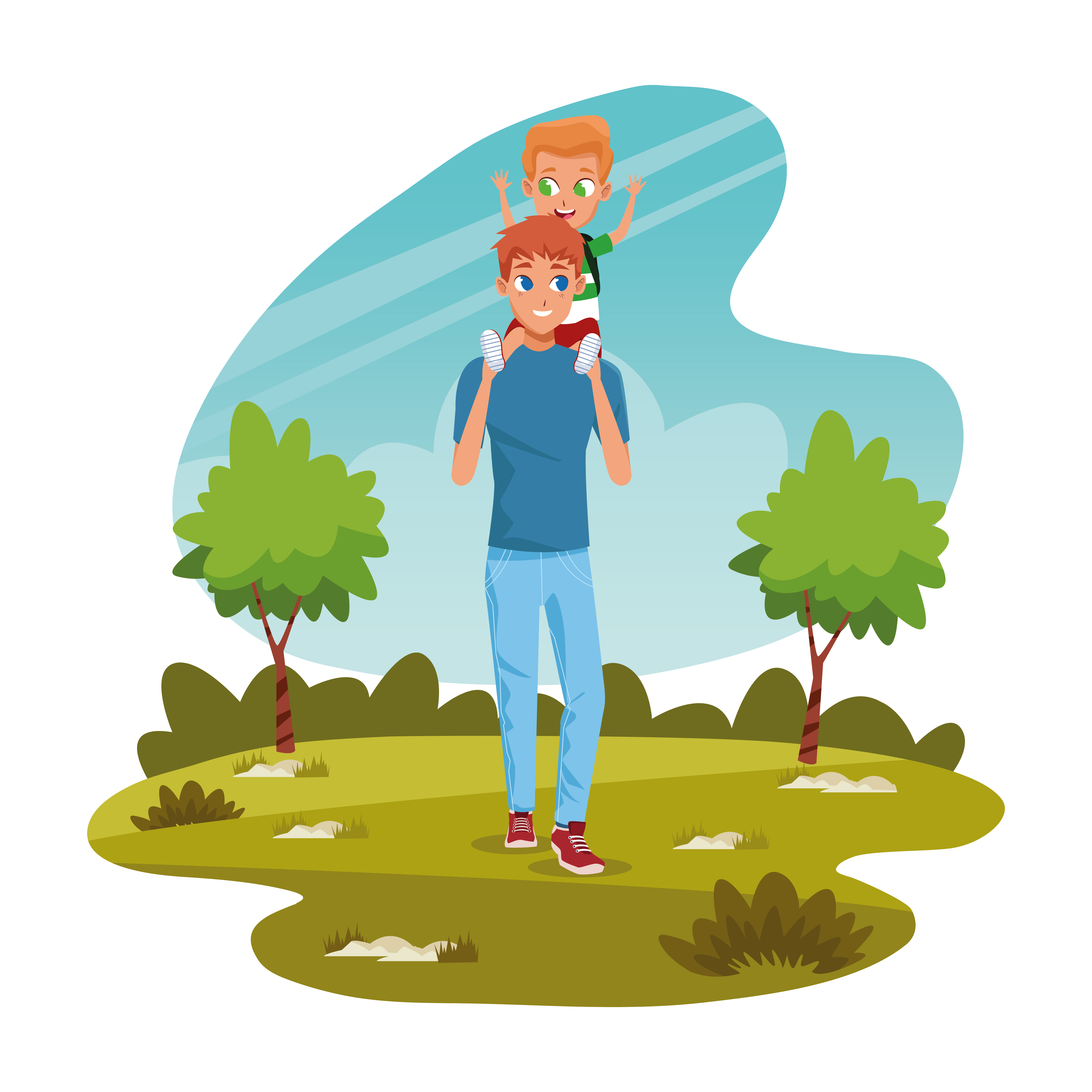 Download son on father's shoulders walking to the first day of class - Download Free Vectors, Clipart ...