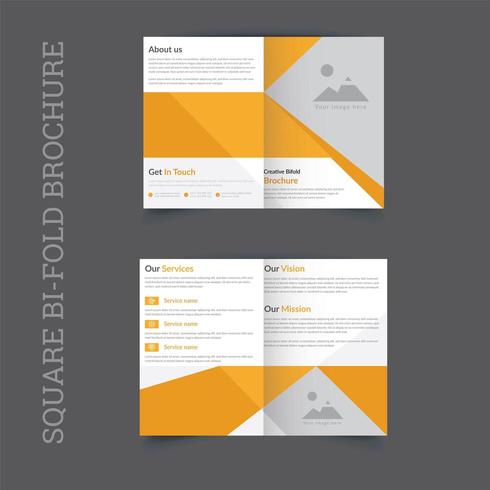 corporate Square bi fold brochure template design vector