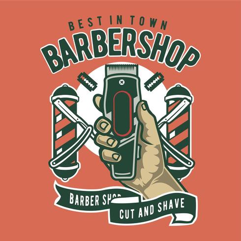 The badge of barber shop  vintage style vector