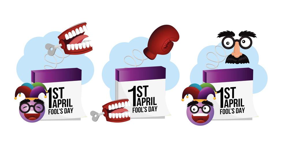Set of April Fools Day Reminders vector