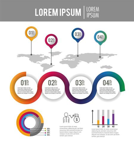 informe de estrategia de proceso de infografía empresarial vector