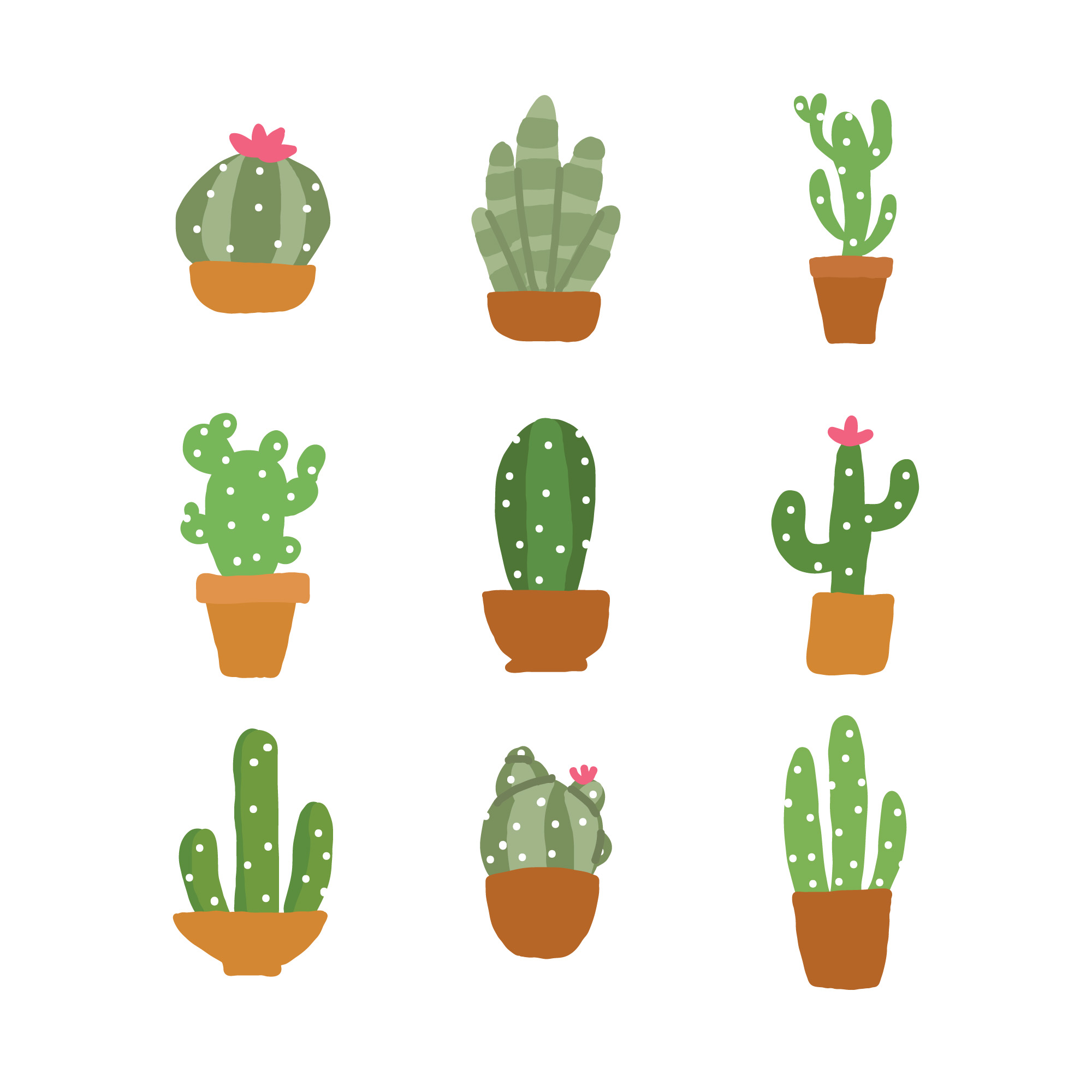 Download Free SVG Cut File - 15 Cactus Vector Clipart Plants Clipart Doodle...