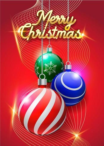 Merry Christmas background in red vector