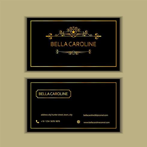 vintage black business card design vector