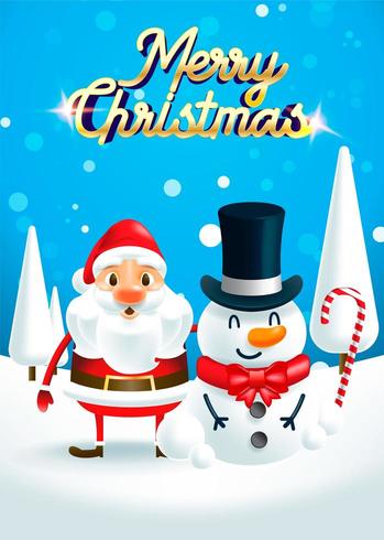 Santa Claus and Snowman vector