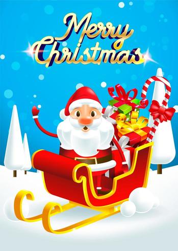 Santa Claus on his sleigh vector