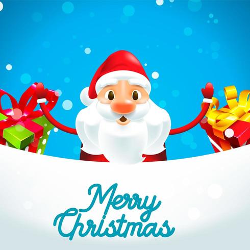 Merry Christmas Santa Claus with gifts vector