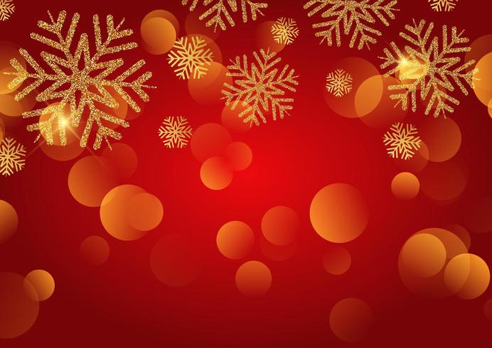 Christmas background with glitter snowflakes  vector